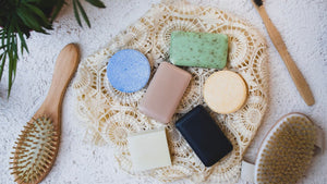 homemade shampoo bars and other sustainably beauty products