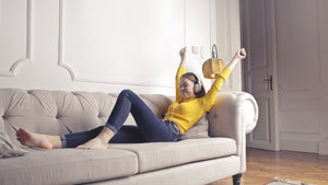 Woman kicking back and relaxing