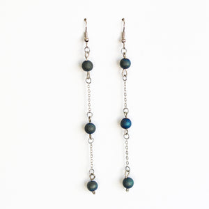 Blue Agate Dangle Diffusing Earrings | Aromatherapy Earrings